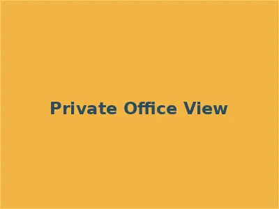 Private office with city skyline view