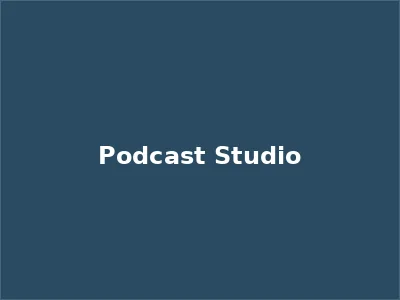 The podcast studio in action